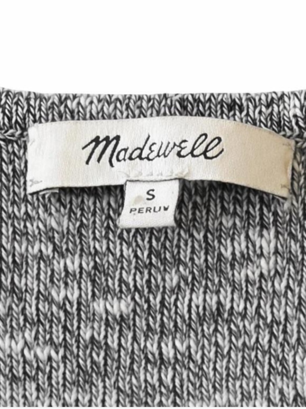 Madewell Wrap Sweater Gray Marled Cropped Knit Balletcore Long Sleeve Small - Picture 3 of 5